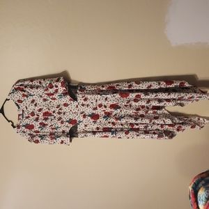 Shein Floral Hankerchief bottom Dress with side lace cutouts *Final Price*